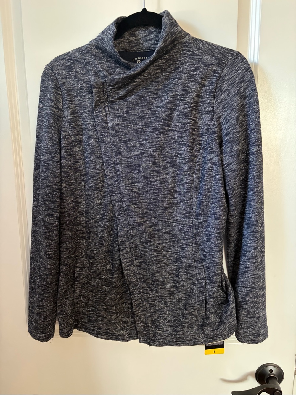 G.H Bass Women's Heathered Gray Asymmetrical cardigan